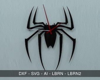 Spiderman Clock | Spiderman Calendar | spiderman wall clock | Laser Cut Digital File | Geek Decor | CNC | Instant Download