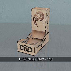DnD Würfel Turm | Faltbarer Würfelturm | Tragbarer Würfelturm | Dungeons & Dragons | DIY Laser Cut Datei | Reisewürfelwürfel | svg dxf ai Dateien