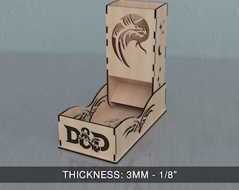 DnD Dice Tower | Foldable Dice Tower | Portable Dice Tower | Dungeons & Dragons | DIY Laser Cut File | Travel dice box | svg dxf ai files
