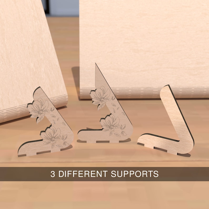 Curved Wooden Frame | Interchangeable Supports | Laser Cut Template ...
