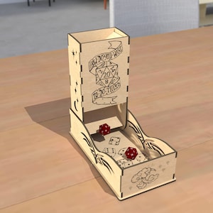 Torre de dados portátil / Torre de dados plegable / Mazmorras y dragones / Archivo de corte láser DIY / Juegos RPG / Apto para viajes / archivos svg dxf ai