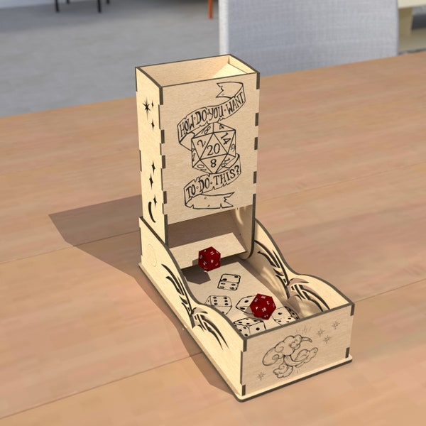 Portable Dice Tower | Foldable Dice Tower | Dungeons & Dragons | DIY Laser Cut File | RPG Games | Travel Friendly | svg dxf ai files