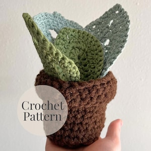 Potted Plant Crochet Pattern •• 3-in-1 Monstera & Teardrop Leaf Coaster Set with Pot •• Beginner Crochet