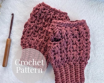Fingerless Mittens Crochet Pattern l Winter Accessory Pattern | Digital Download PDF