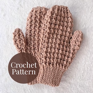 Crunch Stitch Handschuh Häkelanleitung | Strukturierte Winter Handwärmer | Einfaches DIY PDF Tutorial