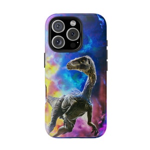 Velociraptor iPhone Case, Dinosaur Cover, Dino Lover Protective Phone Cover for iPhone 11, 12, 13, 14, 15, 16, Samsung S21-S24