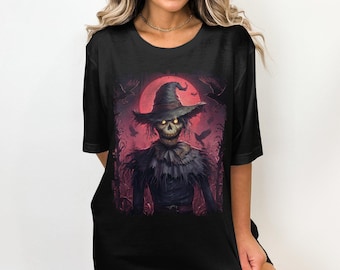 T-shirt Griezelige Scarecrow Pumpkin Head: T-shirt Spooky Halloween