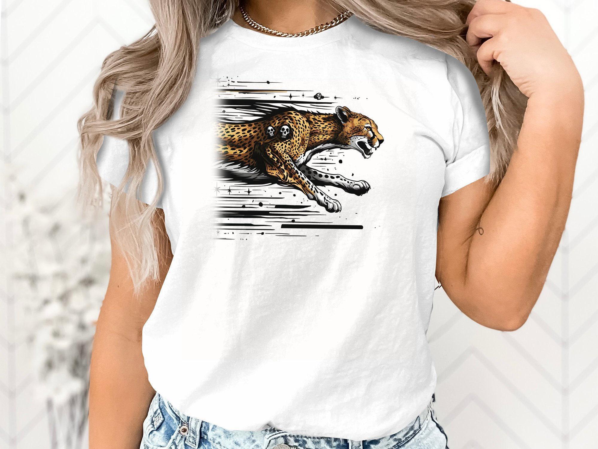 Cheetah Running Graphic T-shirt: Animal Skull Art - Etsy