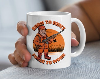 Born to Hunt Coffee Mug: Orange Hunter Rifle Design