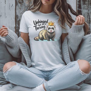 Ferret King T-Shirt, Royal Ferret Tee, Funny Animal Shirt, Pet Lover Gift, Unique Design, Cartoon Ferret Shirt, Cute Ferret T-Shirts