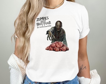 Funny Zombie T-Shirt: Halloween Horror Tee, Creepy Brain Design