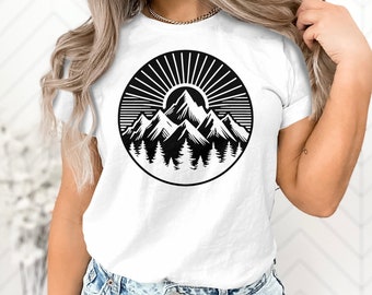 Mountain Landscape Graphic T-Shirt: Outdoor Adventure Tee