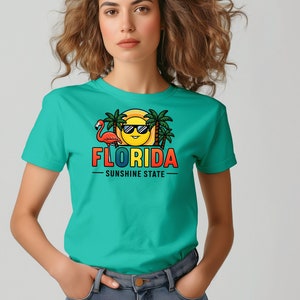 Florida Sunshine State T-Shirt, Vintage Florida Souvenir Tee, Retro Beach Vacation Shirt, Cool Summer Graphic Tee, Florida Gift