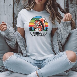 Camisetas de ardilla con bellota, divertida camiseta de animal, diseño retro de bosque, ropa de roedor adorable, regalo para amantes de la naturaleza