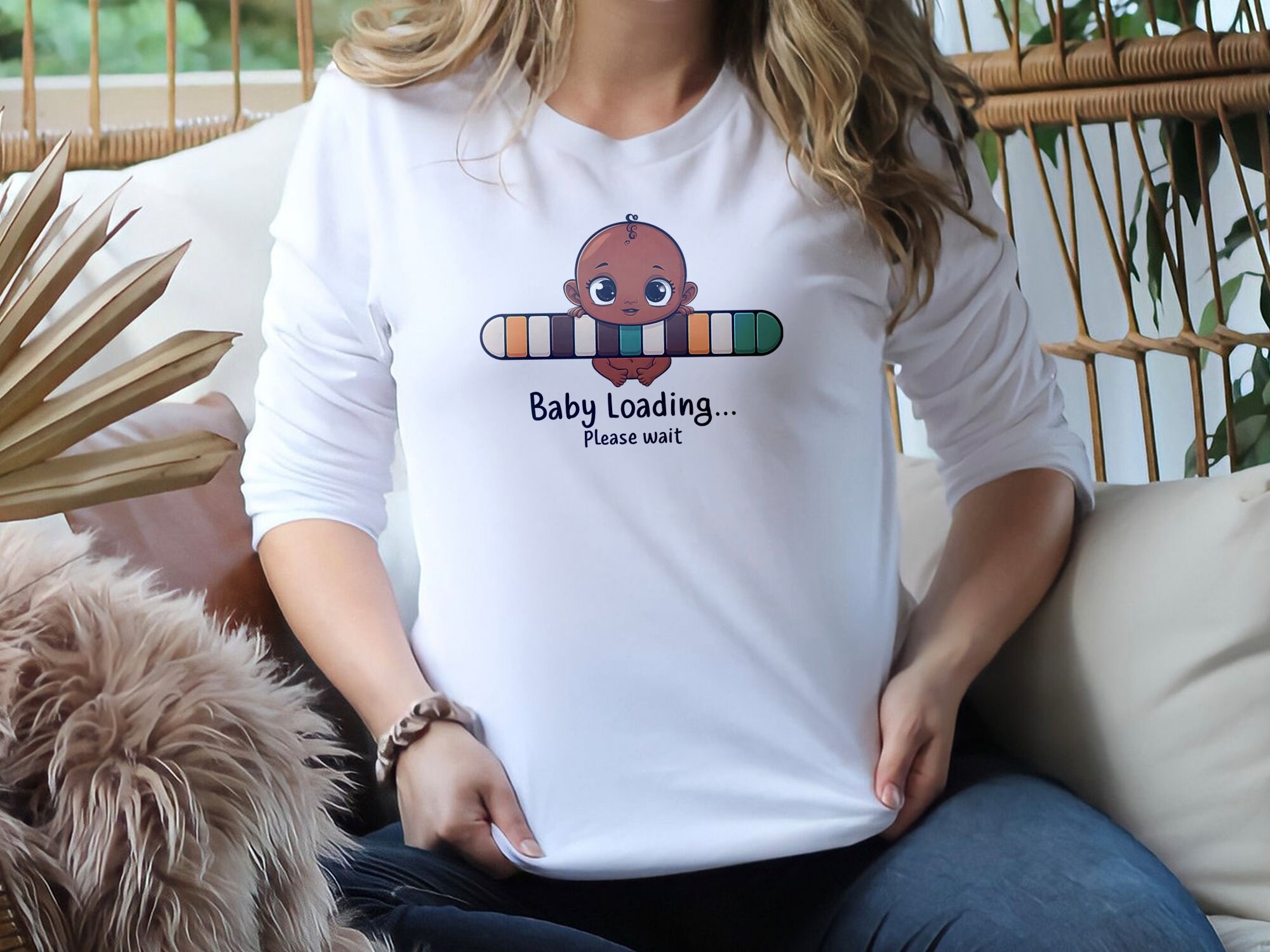 Avenir Maman Neuf Bébé En Progress Grossesse Hommes Col V Coton T-Shirt Avenir Maman Neuf Bébé En Progress Grossesse Hommes Col V Coton T-Shirt