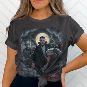 ハロウィンホラーTシャツ：ピエロ、ゾンビ、死神のグラフィックTシャツ