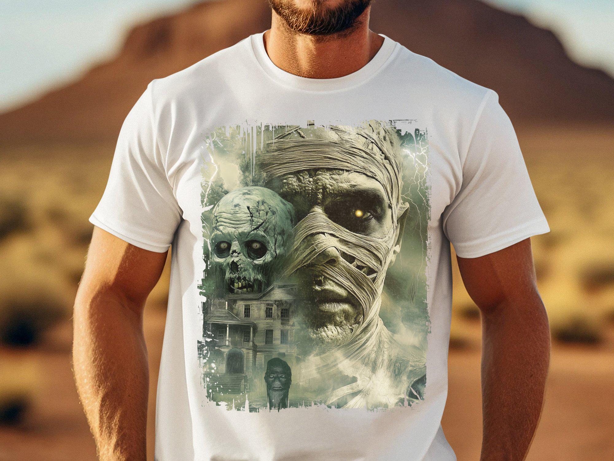 Zombie T-Shirt, Scary Mummy Zombie Design, Spooky Skull Graphic Tee, Creepy Haunted House Shirt, Horror Gift Idea