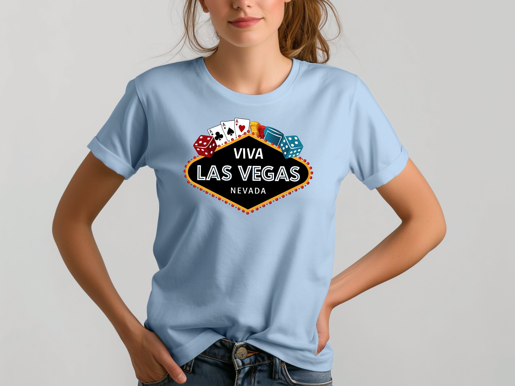 T-shirt Vintage Las Vegas Nevada – Homme Taille M – Coton Gildan Blanc USA