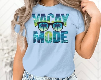 Vacay Mode T-Shirt: Palm Tree Sunglasses, Summer Beach Vibes
