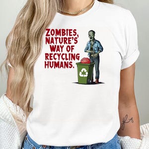 Funny Halloween T-Shirt, Zombie Recycling Design Shirt, Halloween Party Tee, Zombie Lovers Gift, Spooky October Outift, Unique Halloween