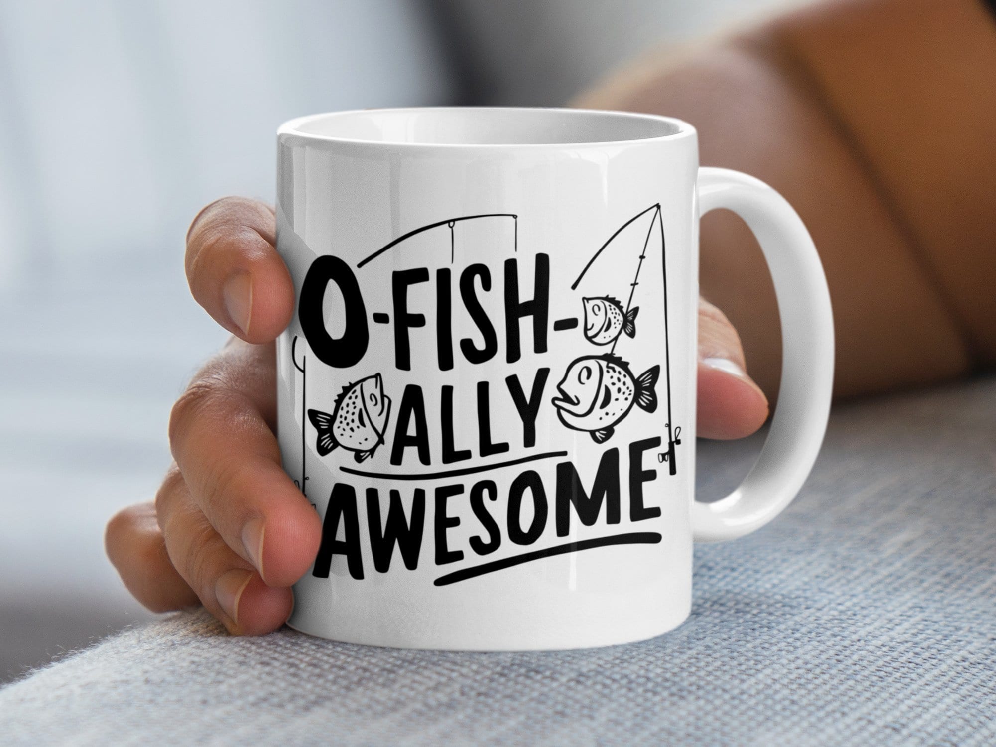 面白い釣りマグカップ、白黒魚のイラスト - Etsy 日本