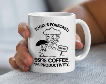 Funny Coffee Mug: 99% Coffee, Humorous Coworker Gift