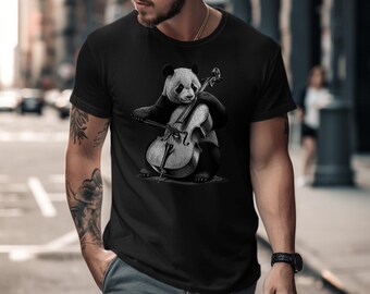 Panda Playing Cello T-Shirt: Funny Music Lover Gift