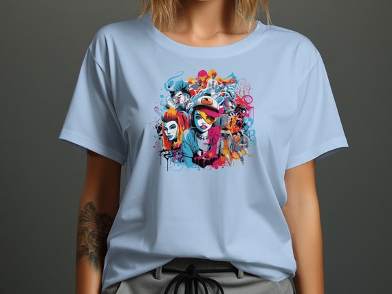BERLUTI カラフルグラフィックTシャツ カラフルなグラフィティアートTシャツ：ヒップホップストリートウェア