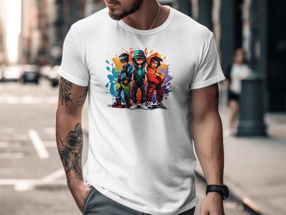 アーバンストリートダンスクルーTシャツ：カラフルなヒップホップ