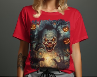 T-shirt Halloween-horrorclown: T-shirt Scary Pumpkin
