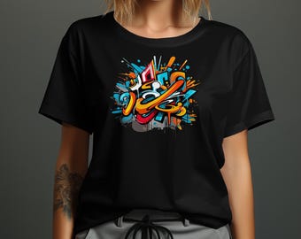 Urban Graffiti Art T-Shirt: Buntes Street Style Grafik-T-Shirt