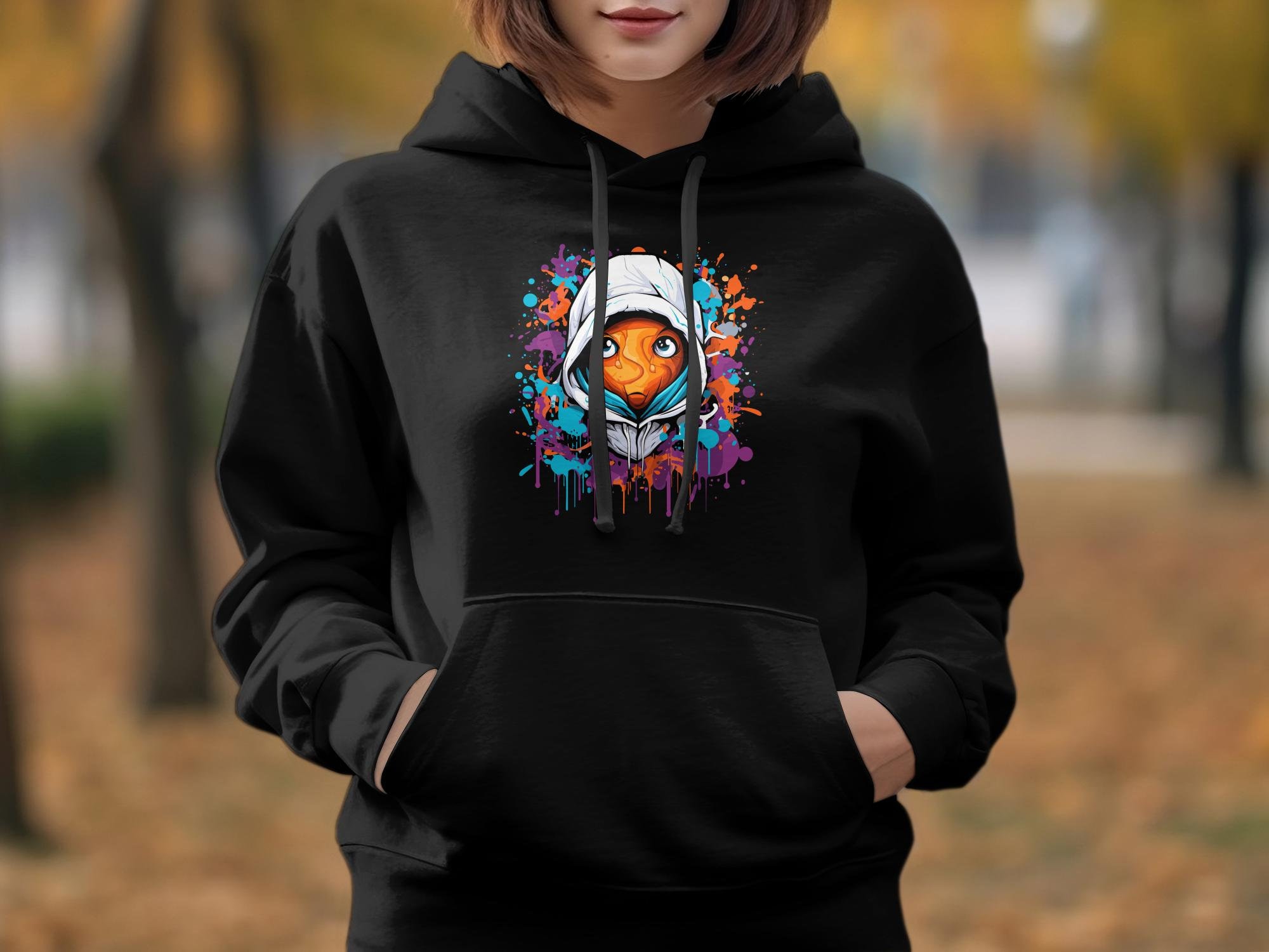 Graffiti Style Hoodie Character T-Shirt, Colorful Street Art Tee, Urban Fashion Top, Vibrant Unisex Shirt Design
