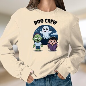 かわいいハロウィンTシャツ、ブークルーグラフィックTシャツ、楽しいゾンビゴーストヴァンパイアデザイン、子供に優しいハロウィンシャツ、不気味な季節のトップス 画像 6