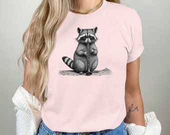 Raccoon Playing Clarinet T-Shirt, Clarinet shirt, Music Lover Tee, Animal lover, funny animal shirt, gift for him, gift for her,raccoon gift