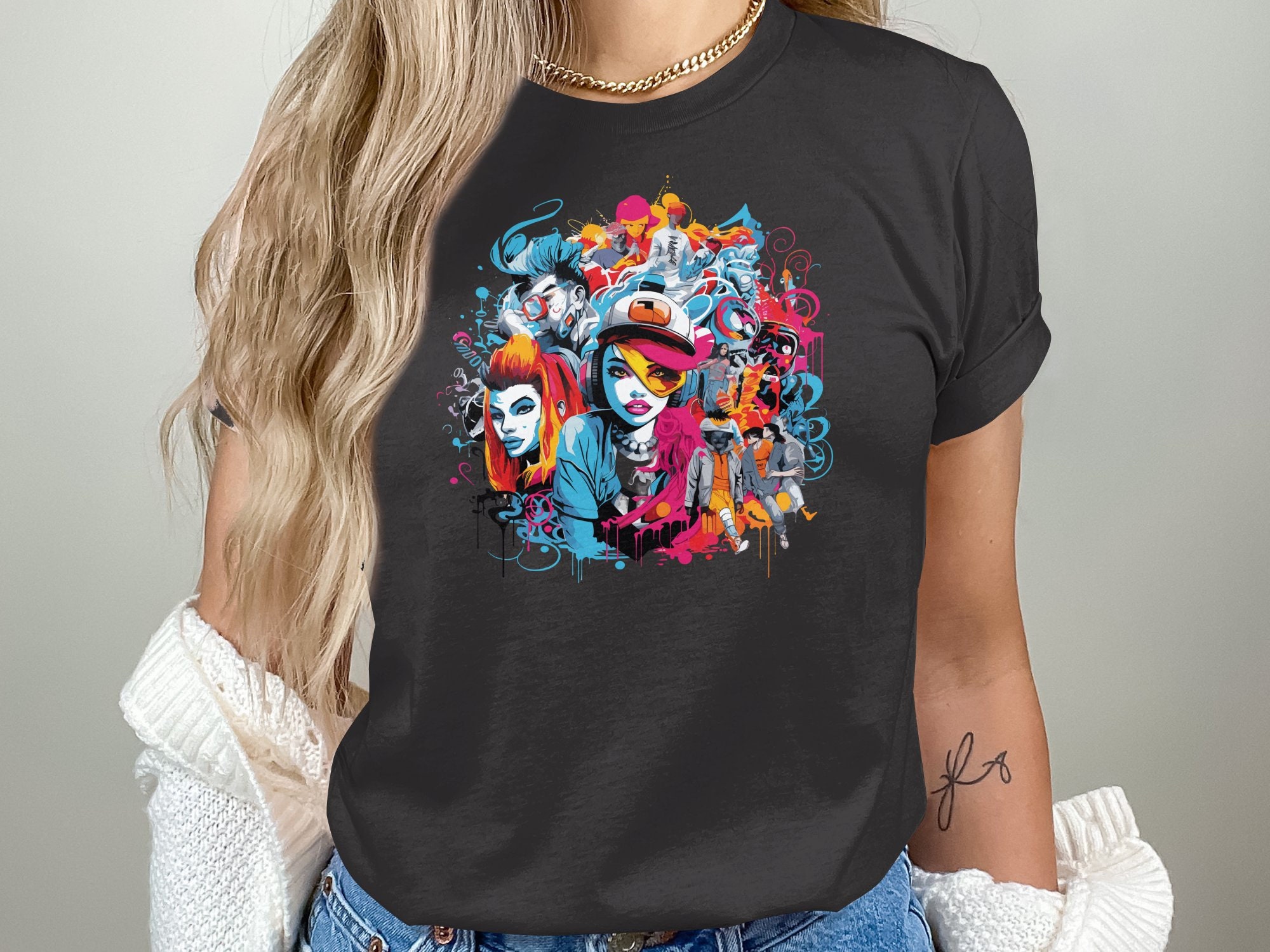 Colorful Graffiti Art T-shirt: Hip Hop Streetwear Fashion - Etsy
