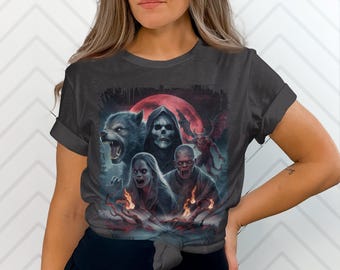 Halloween Horror T-Shirt: Werewolf, Vampire, Zombie Graphic Tee