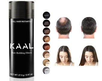 KAAL Hair Fiber, Hair Fibers for Thinning Hair for Women & Men,  Hair Building Fibers, Completely Conceals Hair Loss in 15 Sec - 8 Shades