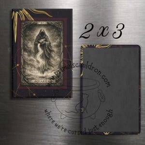 Imán rectangular con forma de carta del tarot de Acuario / Imán astrológico