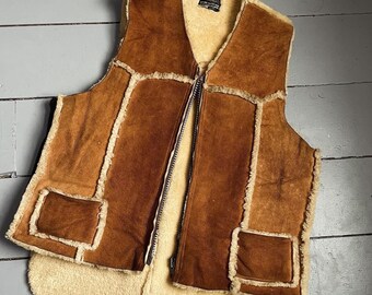 Vintage Sheepskin Suede Vest