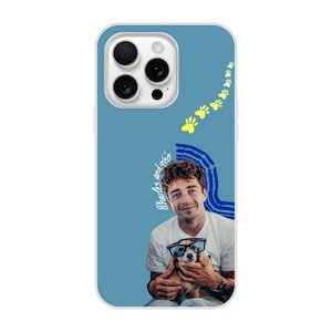 Telefoonhoesje Charles Leclerc en zijn puppy Leo voor Apple en Samsung