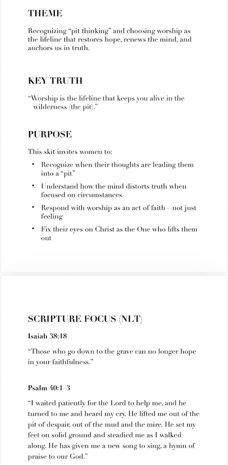 Christian Skit for Women's Ministry: 