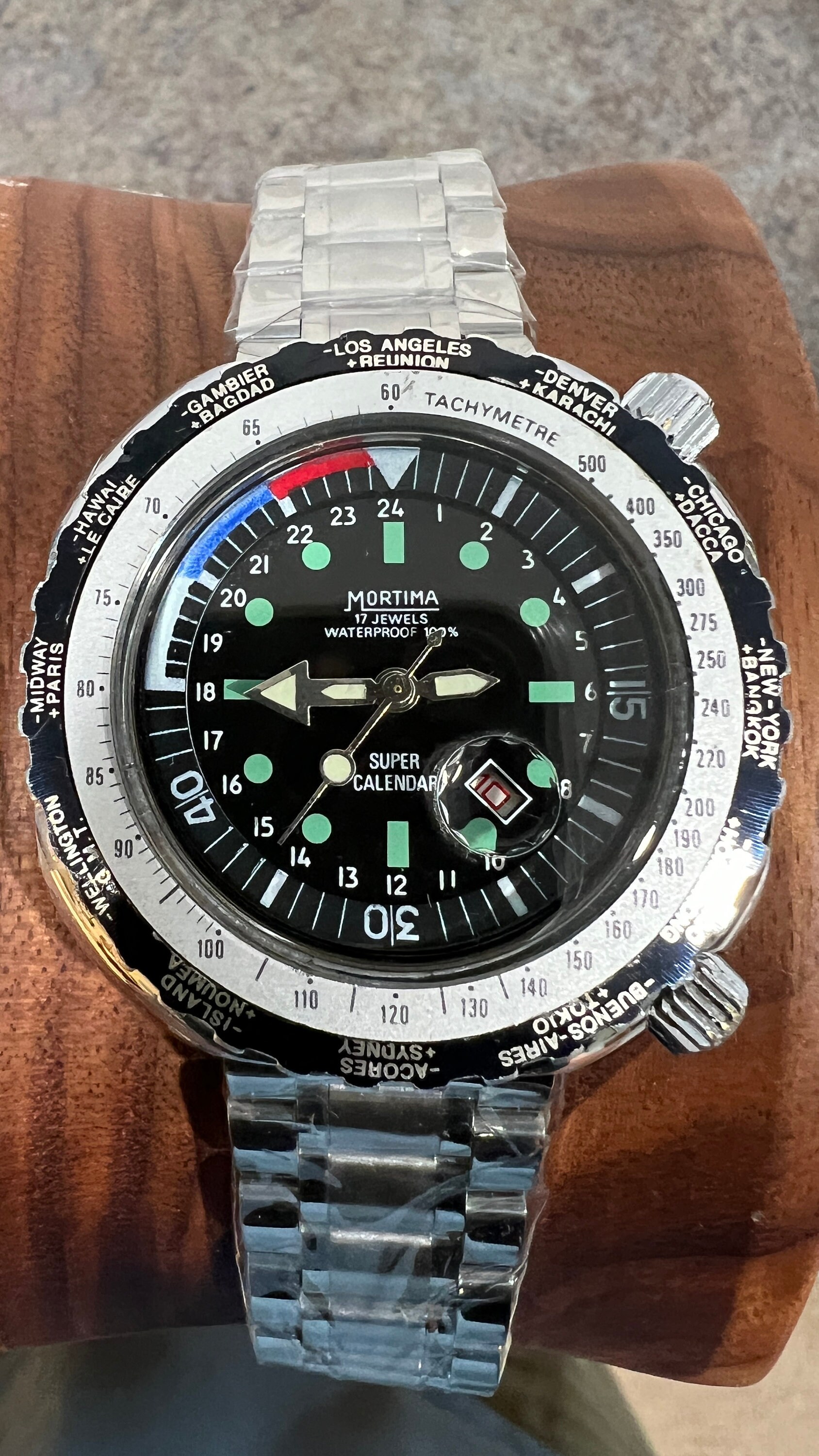 Montre Mécanique Mortima Super De Luxe Superdatomatic - 17 Rubis - Vintage Années 70