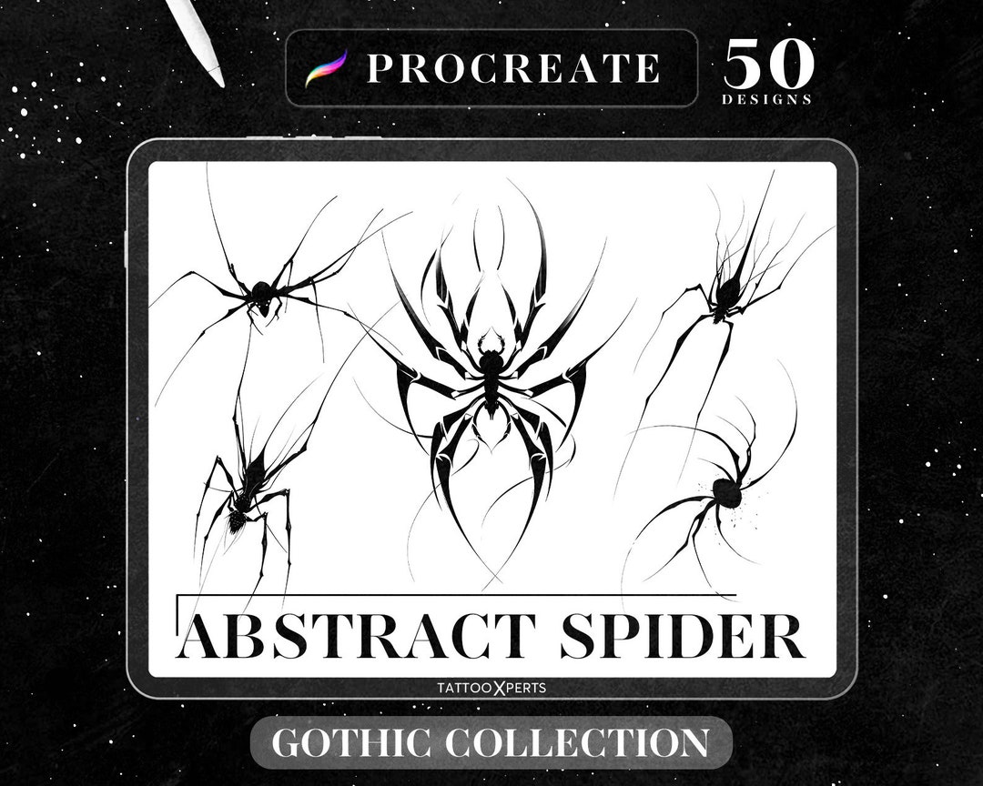 50 Abstract Spider Designs INSTANT DOWNLOAD Gothic Stamps Procreate ...