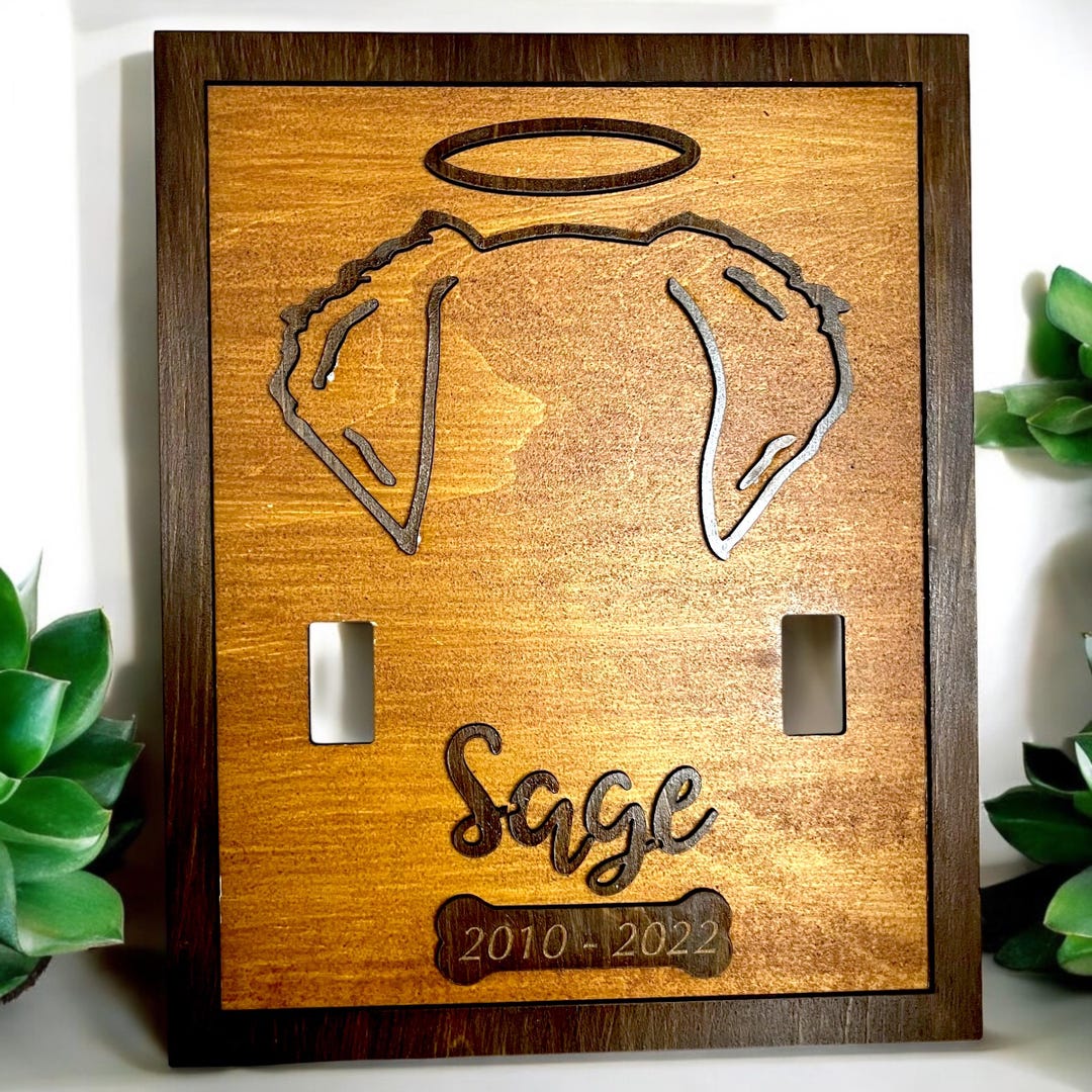 Personalized Dog Memorial Plaque: Engraved Wooden Pet Loss Keepsake - Etsy - Engraved Wood Pet Door Signs