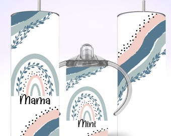 Matching Rainbow Sippy Cup & Tumbler Set: Mama and Mini Cups