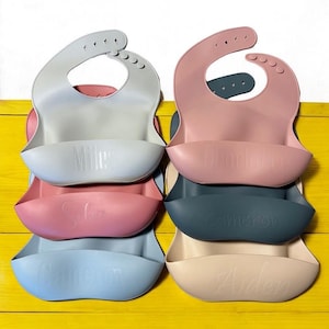 Personalized Silicone Baby Bib: Custom Name, Waterproof Catch-All