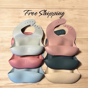 Personalized Silicone Baby Bib: Custom Name, Waterproof Catch-All