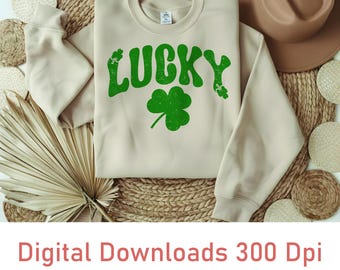 Lucky Shamrock SVG: Retro St. Patrick's Day Design (Digital Download)