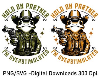 Lustiger Cowboy Frosch PNG / SVG: Reizvolles Design (digitaler Download)