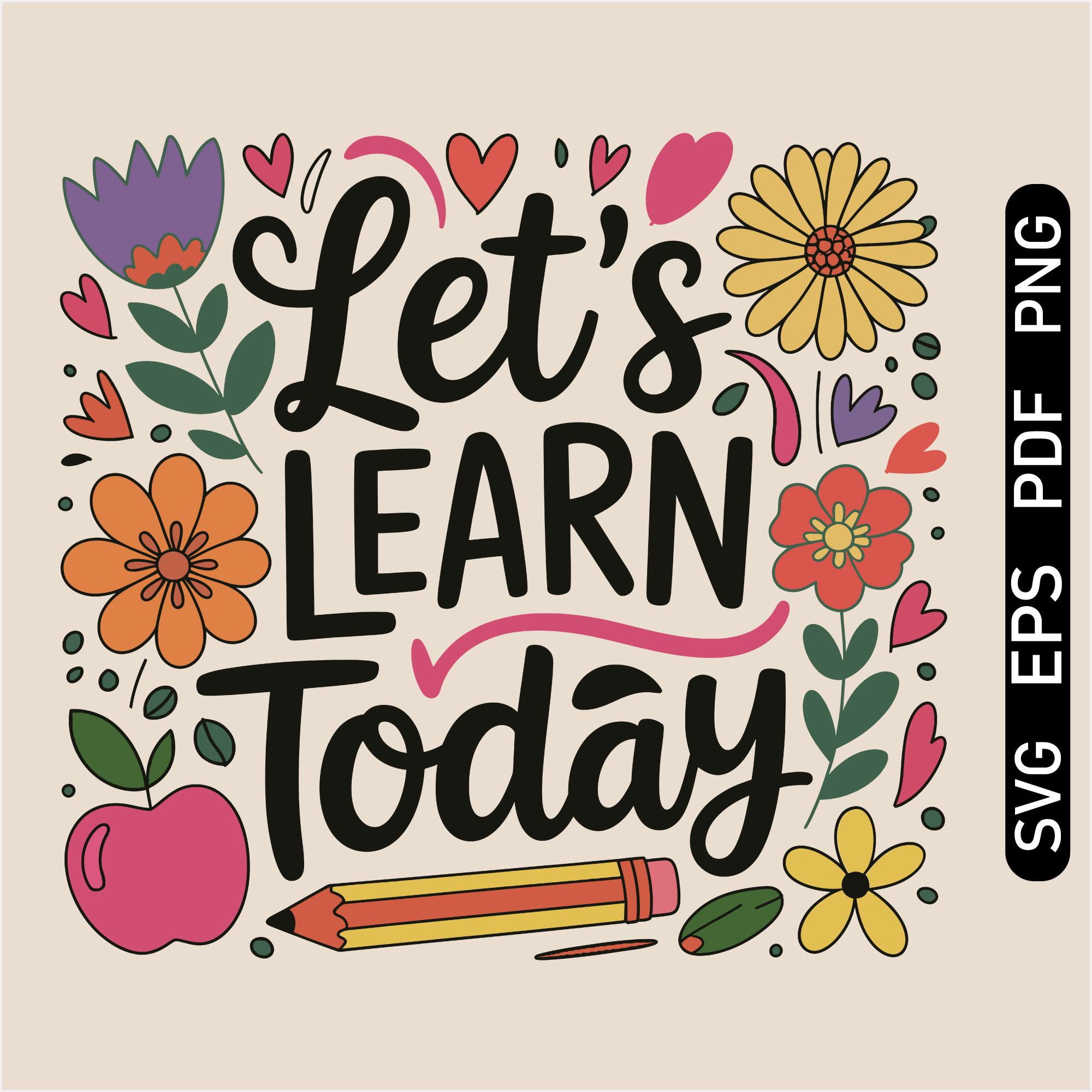 Boho Floral Teacher Design: Retro Let's Learn PNG SVG (digital Download ...